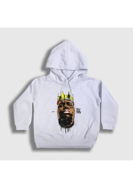 Unisex Çocuk Beyaz Crown The Notorious BIG Kapüşonlu Sweatshirt