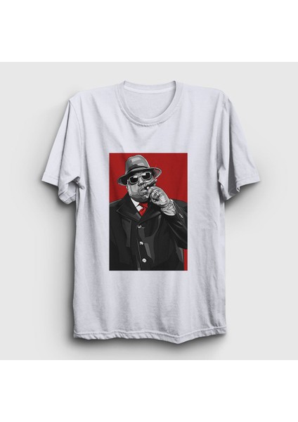 Unisex Beyaz Gangsta The Notorious BIG T-Shirt