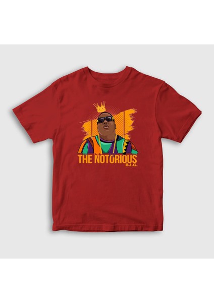 Unisex Çocuk Kırmızı King The Notorious BIG T-Shirt