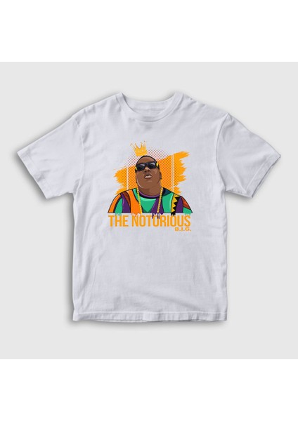 Unisex Çocuk Beyaz King The Notorious BIG T-Shirt