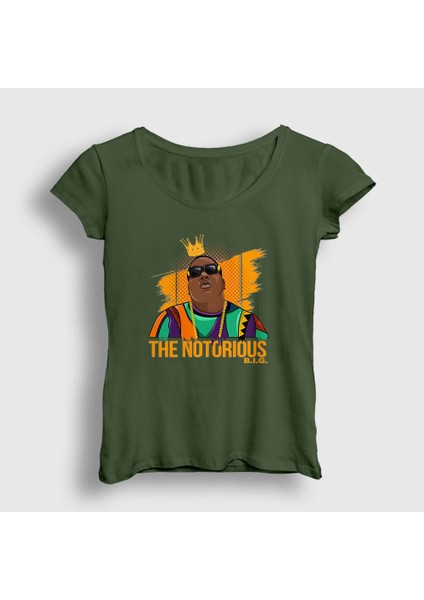 Kadın Haki King The Notorious BIG T-Shirt
