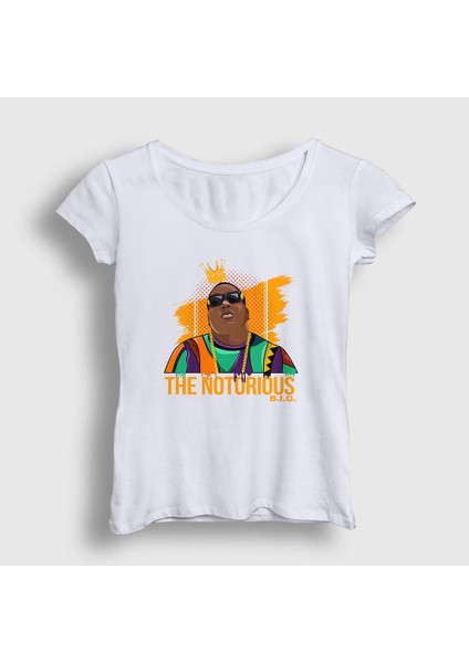 Kadın Beyaz King The Notorious BIG T-Shirt