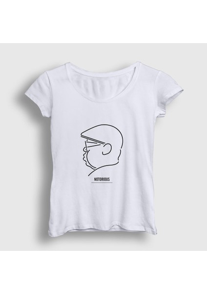 Kadın Beyaz Neon The Notorious BIG T-Shirt