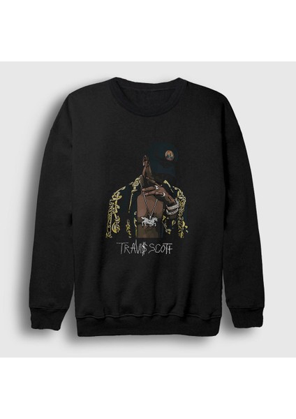 Unisex Siyah Gold Astroworld Travis Scott Sweatshirt