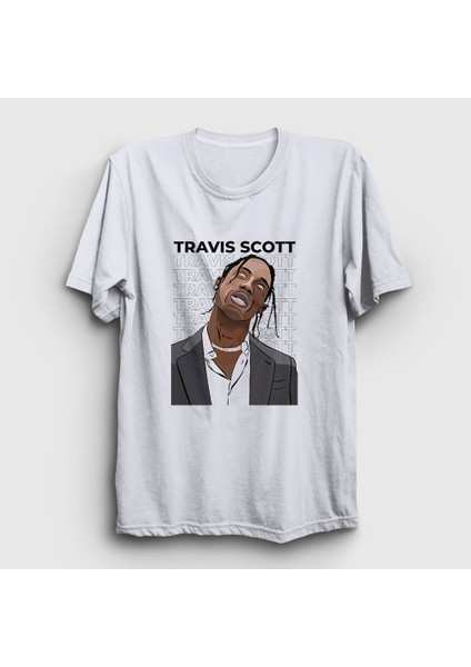 Unisex Beyaz Icon Astroworld Travis Scott T-Shirt