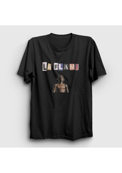 Unisex Siyah La Flame Astroworld Travis Scott T-Shirt