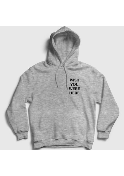 Unisex Gri Wish Astroworld Travis Scott Kapüşonlu Sweatshirt