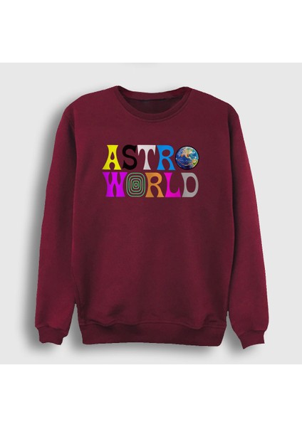 Unisex Bordo Astroworld V2 Travis Scott Sweatshirt