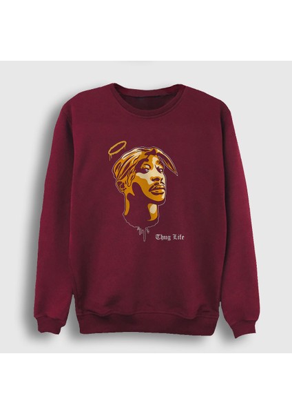 Unisex Bordo Angel Tupac Shakur Sweatshirt