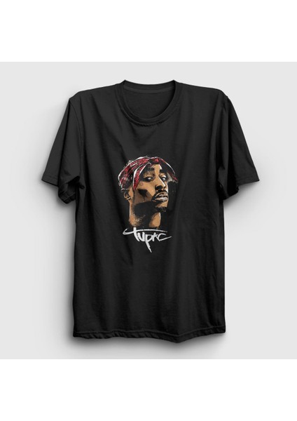 Unisex Siyah Cool Tupac Shakur T-Shirt