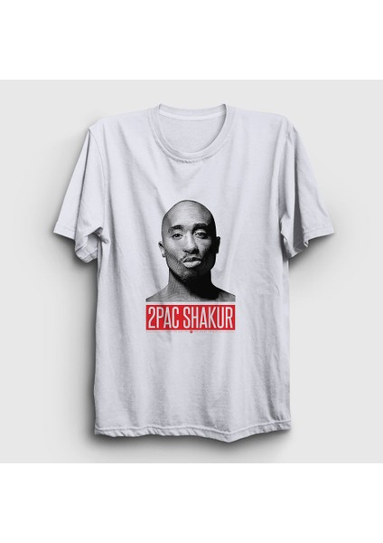 Unisex Beyaz Gun Tupac Shakur T-Shirt