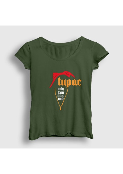 Kadın Haki Judge Tupac Shakur T-Shirt