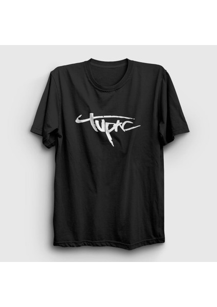 Unisex Siyah Logo Tupac Shakur T-Shirt