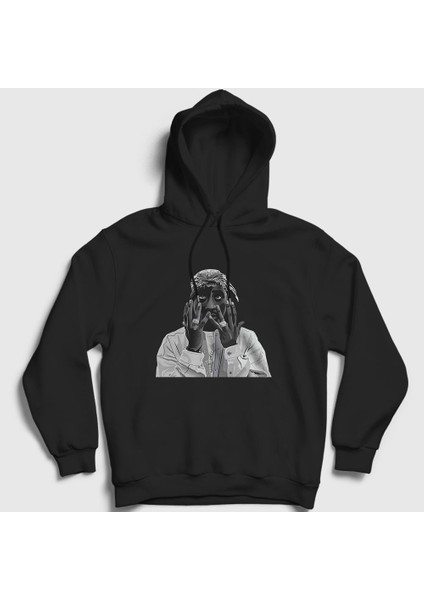 Unisex Siyah Pray Tupac Shakur Kapüşonlu Sweatshirt