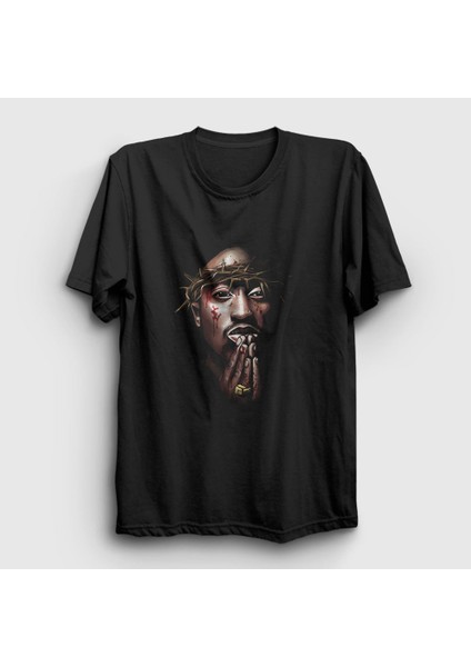 Unisex Siyah Thorns Tupac Shakur T-Shirt