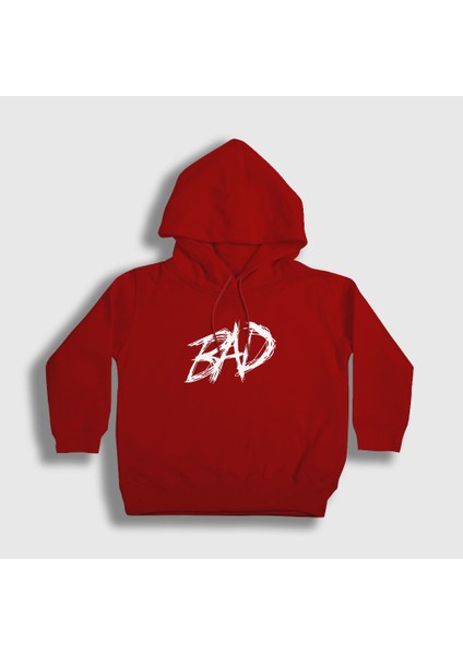 Unisex Çocuk Kırmızı Bad XXXTentacion Kapüşonlu Sweatshirt