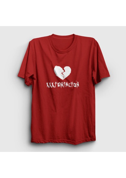 Unisex Kırmızı Broken Heart XXXTentacion T-Shirt