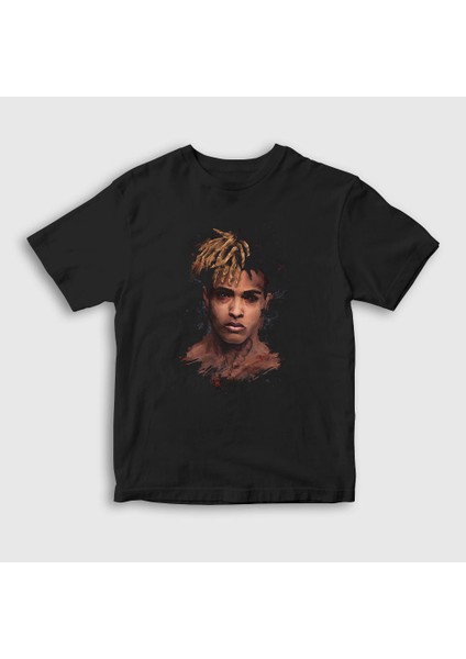 Unisex Çocuk Siyah Face XXXTentacion T-Shirt