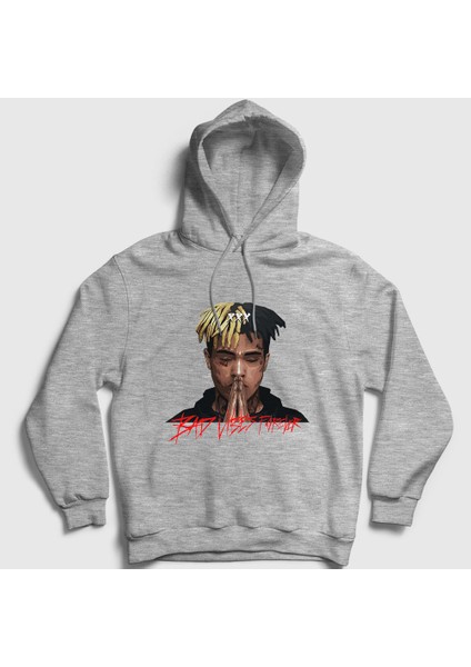 Unisex Gri Forever XXXTentacion Kapüşonlu Sweatshirt