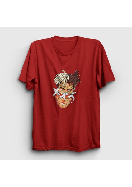 Unisex Kırmızı Melting XXXTentacion T-Shirt