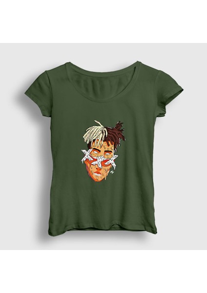Kadın Haki Melting XXXTentacion T-Shirt