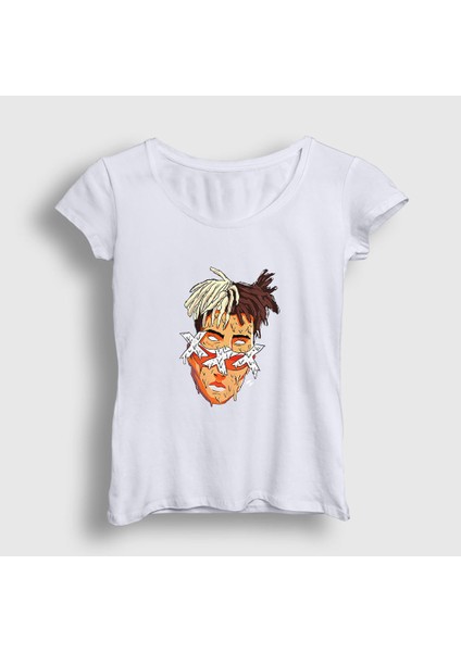 Kadın Beyaz Melting XXXTentacion T-Shirt