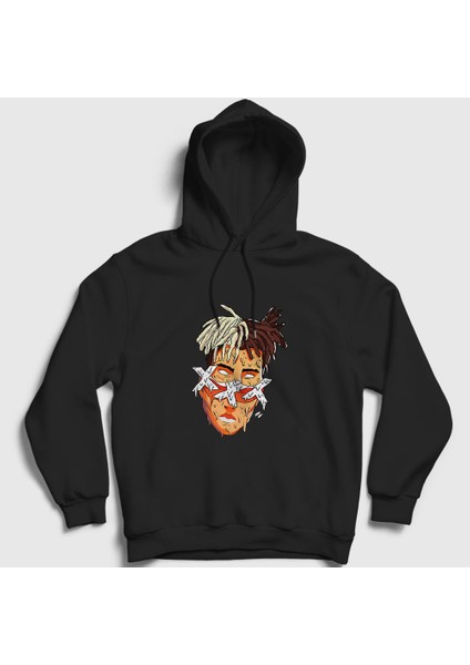 Unisex Siyah Melting XXXTentacion Kapüşonlu Sweatshirt