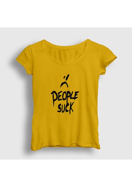 Kadın Sarı People Suck XXXTentacion T-Shirt