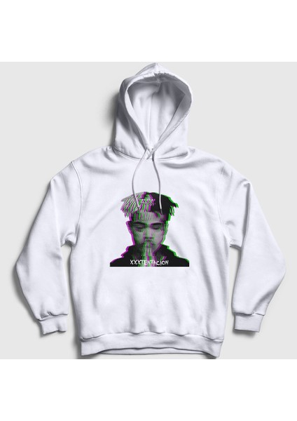 Unisex Beyaz Pray XXXTentacion Kapüşonlu Sweatshirt