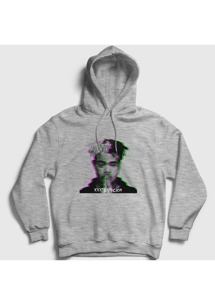 Unisex Gri Pray XXXTentacion Kapüşonlu Sweatshirt