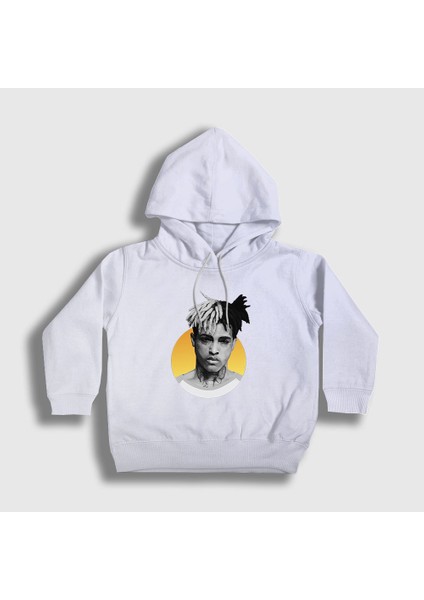 Unisex Çocuk Beyaz Sun XXXTentacion Kapüşonlu Sweatshirt