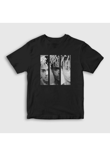 Unisex Çocuk Siyah Three XXXTentacion T-Shirt