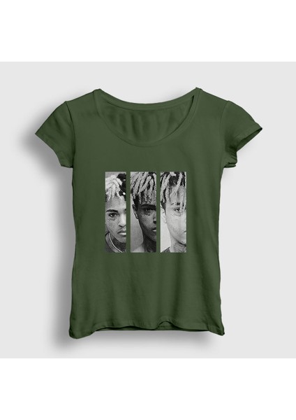Kadın Haki Three XXXTentacion T-Shirt