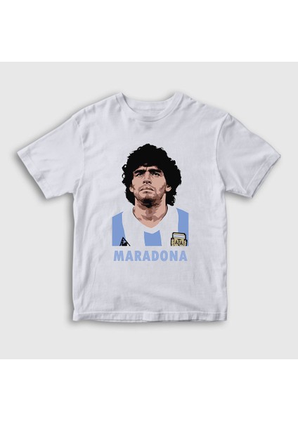 Unisex Çocuk Beyaz Futbol Sky Maradona T-Shirt