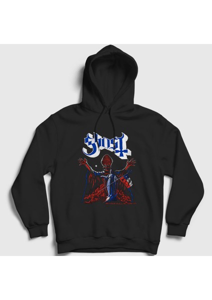 Unisex Siyah Chile Ghost Kapüşonlu Sweatshirt