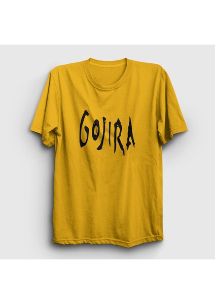 Unisex Sarı Logo Gojira T-Shirt