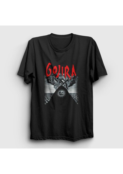 Unisex Siyah Magma Gojira T-Shirt