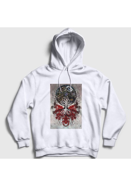 Unisex Beyaz The Link Gojira Kapüşonlu Sweatshirt