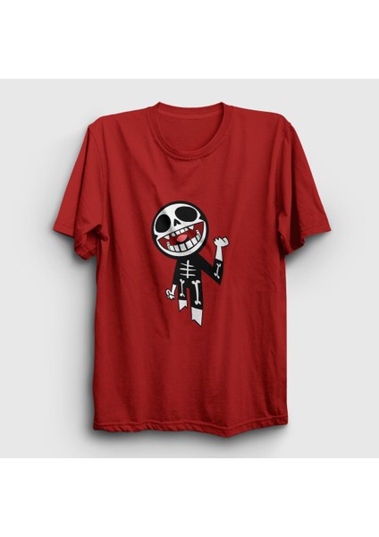 Unisex Kırmızı Bonesy Gorillaz T-Shirt
