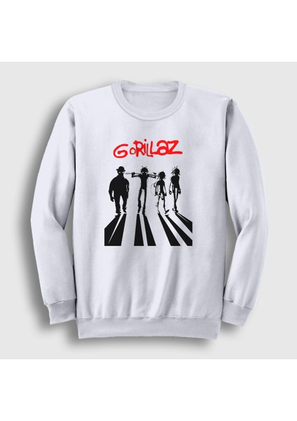 Unisex Beyaz Clockwork Orange Gorillaz Sweatshirt