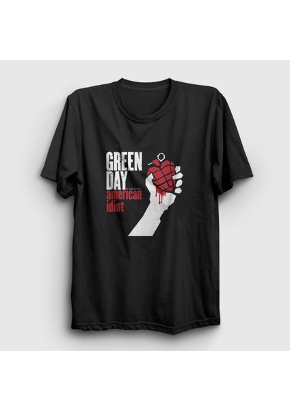 Unisex Siyah American Idiot Green Day T-Shirt
