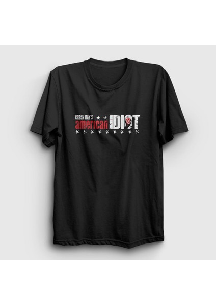 Unisex Siyah American Idiot V2 Green Day T-Shirt