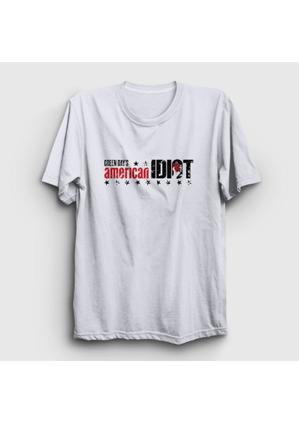 Unisex Beyaz American Idiot V2 Green Day T-Shirt