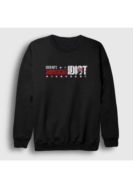 Unisex Siyah American Idiot V2 Green Day Sweatshirt