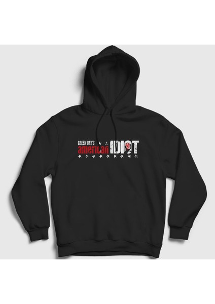 Unisex Siyah American Idiot V2 Green Day Kapüşonlu Sweatshirt