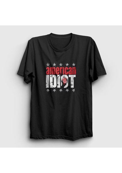Unisex Siyah American Idiot V3 Green Day T-Shirt