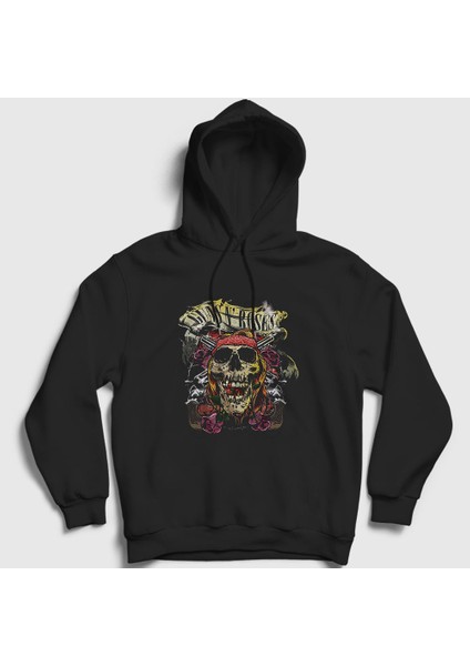 Unisex Siyah Axl Rose Guns N' Roses Kapüşonlu Sweatshirt