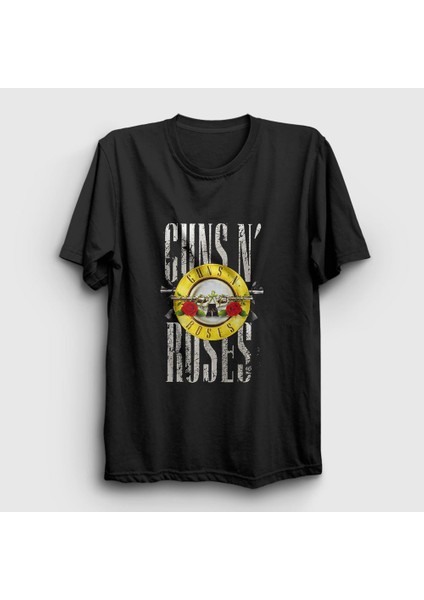 Unisex Siyah Bullet Guns N' Roses T-Shirt