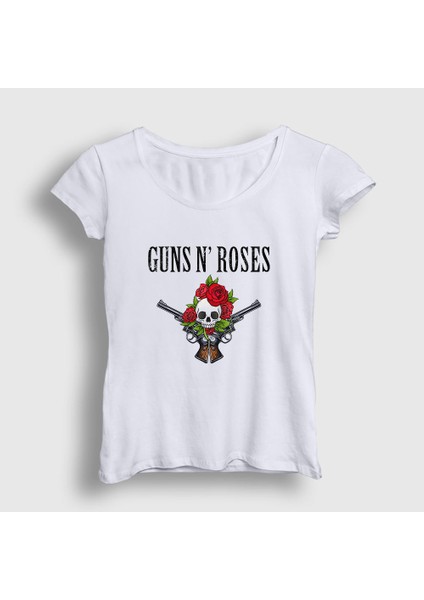Kadın Beyaz Bunch Guns N' Roses T-Shirt