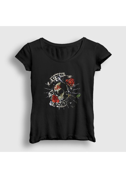 Kadın Siyah Gnr Guns N' Roses T-Shirt